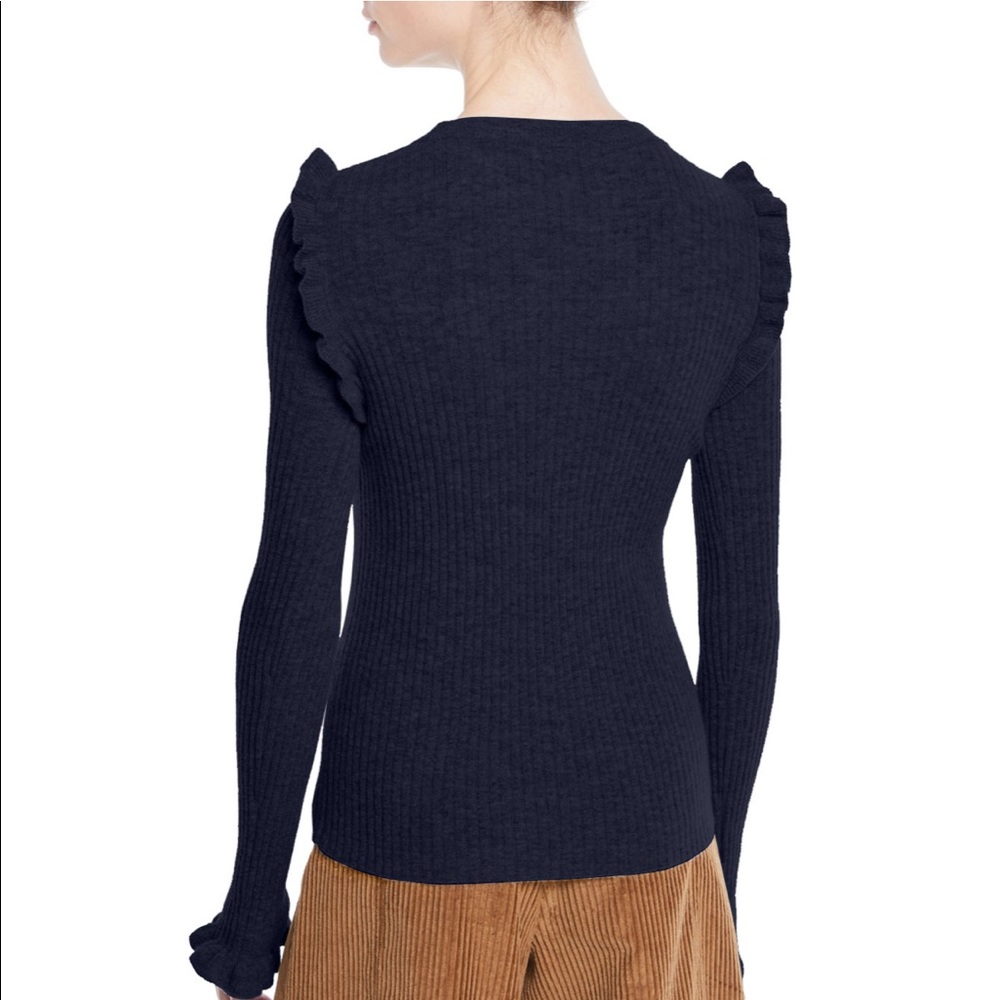 💙See by Chloe Cozy Warm Ruffle Alpaca Sweater Navy $345 - Picture 7 of 8